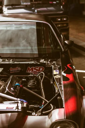 Black Racing Car Engine Wallpaper