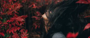 Black Red 4k Hair Flip Wallpaper