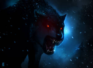 Black Red 4k Wolf Wallpaper