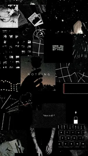 Black Retro Photomontage Wallpaper