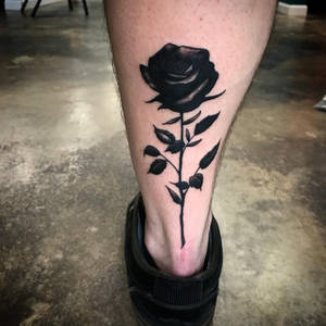 Black Rose Tattoo On Leg Wallpaper