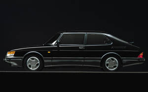 Black Saab 900 Turbo Wallpaper