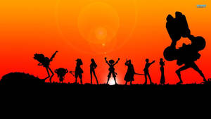 Black Silhouette One Piece Desktop Wallpaper