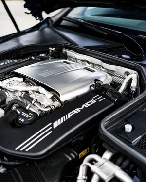 Black Silver Amg Engine Wallpaper