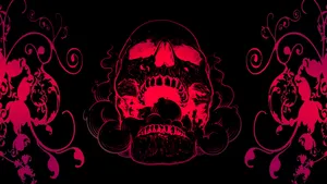 Black Skeleton Pink Decorations Wallpaper