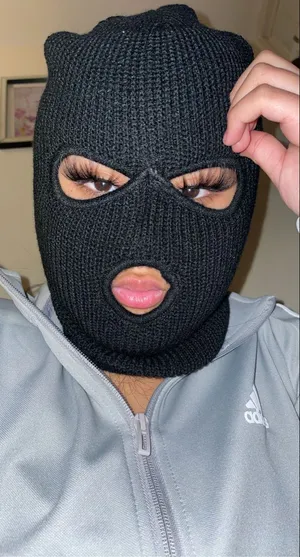 Black Ski Mask Pouty Lips Wallpaper