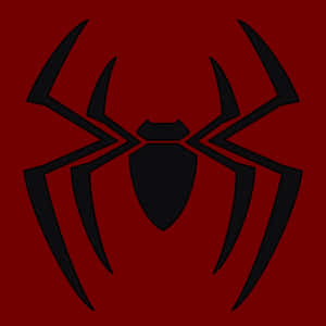 Black Spider Man Ps4 Logo On Red Background Wallpaper