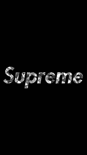 Black Supreme With Geometric Lines Wallpaper