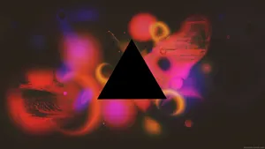 Black Triangle In Pink Glitch Wallpaper