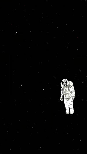 Black Trippy Astronaut Wallpaper