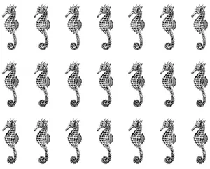 Black Vintage Seahorses Wallpaper