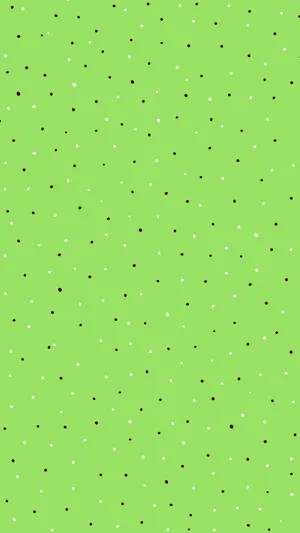 Black & White Polka Dots On Green Wallpaper