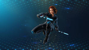 Black Widow Blue Batons 4k Wallpaper