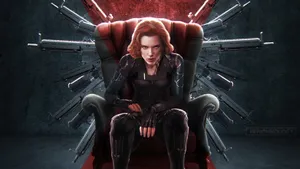 Black Widow Marvel Throne Wallpaper