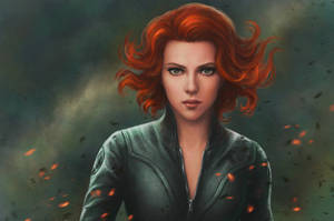 Black Widow Orange Hair Fanart Wallpaper