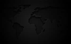 Black World Map On A Black Background Wallpaper