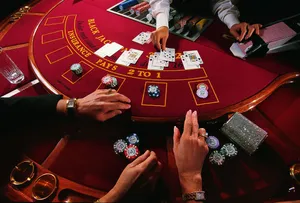 Blackjack Dealer Handing Cards Wallpaper