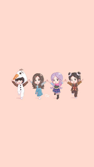 Blackpink Cartoon How You Like That Frozen Wallpaper