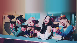 Blackpink Jennie Kim Gun-shooting Pose Wallpaper