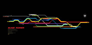 Blade Runner 2049 Multicolored Line Poster Wallpaper