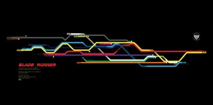 Blade Runner 2049 Multicolored Line Poster Wallpaper