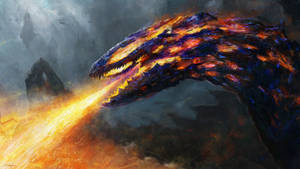 Blasting Hot Lava Dragon Wallpaper