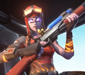 Blaze Fortnite Outfit Cocking Her Shotgun Wallpaper