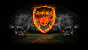 Blazing Arsenal Soccer Logo Wallpaper