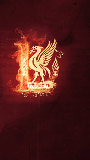 Blazing Liverpool Fc Logo Wallpaper