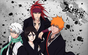 Bleach Ichigo, Toshirou, Rukia And Renji Wallpaper