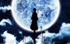 Bleach Rukia Kikuchi And Moon Wallpaper