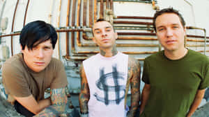 Blink182 Band Members Industrial Backdrop Wallpaper