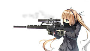 Blonde Anime Sniper Girl Wallpaper