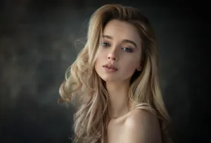 Blonde Female Model Bare Top Wallpaper