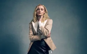 Blonde Girl Coat Leather Wallpaper