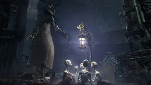 Bloodborne Hunter Lamp Wallpaper