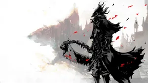 Bloodborne Hunter Scythe Art Wallpaper