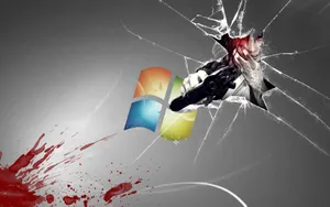 Bloody Cracked Screen Wallpaper