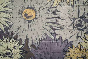 Blooming Sunflowers Graffiti Wallpaper