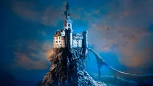 Blue 4k Cliff Castle Wallpaper