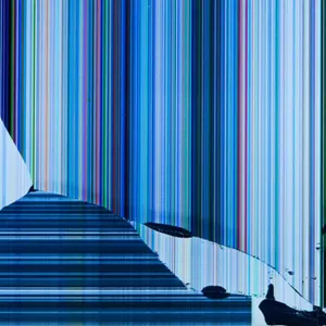 Blue Aesthetic Broken Screen Lines Wallpaper