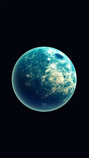 Blue Amoled Planet In Black Wallpaper