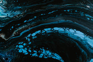 Blue And Black Dark Abstract Art Wallpaper