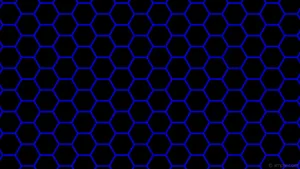 Blue And Black Honeycomb Pattern Wallpaper