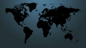Blue And Black Minimalist World Map Wallpaper