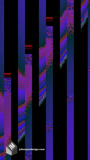 Blue And Black Pattern Glitch Wallpaper