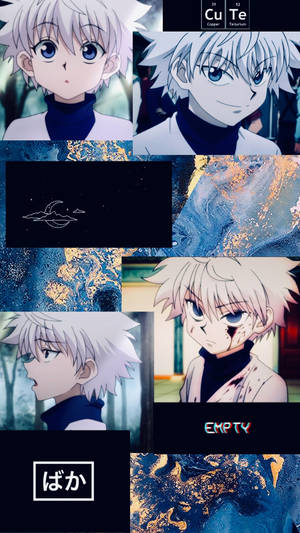 Blue And Gold Cute Killua Aesthetic Wallpaper