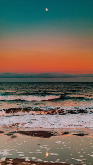 Blue And Orange Aesthetic Sunset Wallpaper