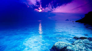 Blue And Purple Aesthetic Ocean Wallpaper