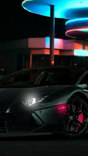 Blue And Red Lights 4k Car Iphone Wallpaper